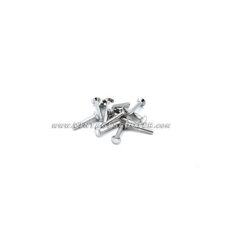 Jeu de 12 rivets alu tête fraisée bombée pour embouts baguettes de sol